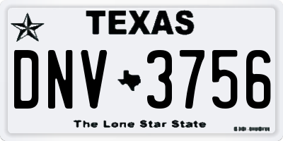 TX license plate DNV3756