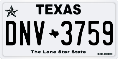 TX license plate DNV3759