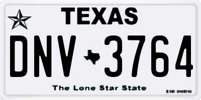 TX license plate DNV3764