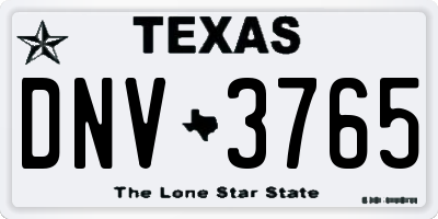 TX license plate DNV3765