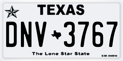 TX license plate DNV3767