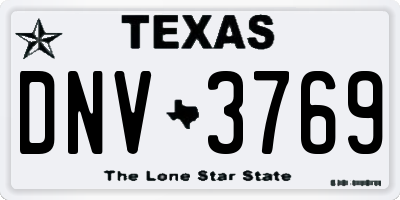 TX license plate DNV3769