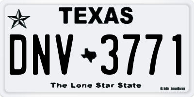 TX license plate DNV3771