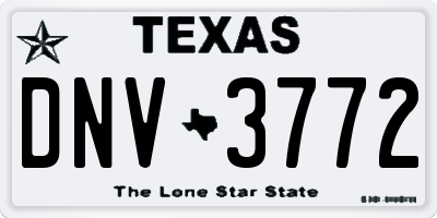 TX license plate DNV3772