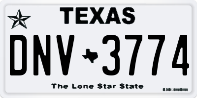 TX license plate DNV3774