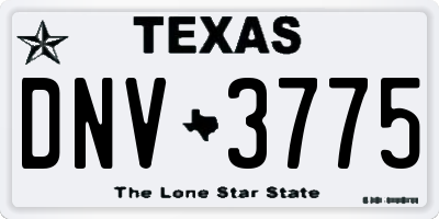 TX license plate DNV3775