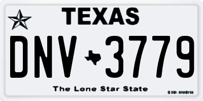 TX license plate DNV3779