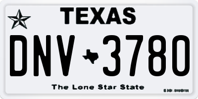 TX license plate DNV3780