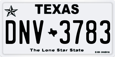 TX license plate DNV3783