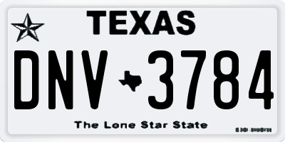 TX license plate DNV3784