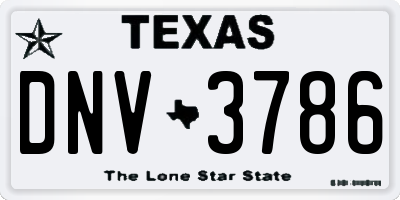 TX license plate DNV3786