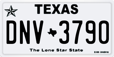 TX license plate DNV3790