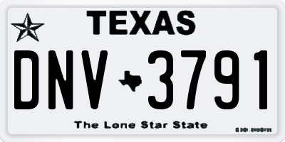 TX license plate DNV3791