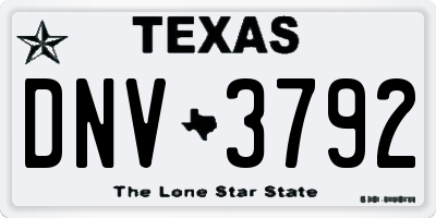 TX license plate DNV3792