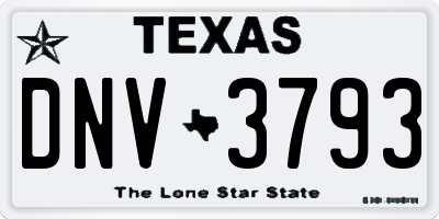 TX license plate DNV3793