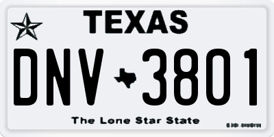 TX license plate DNV3801