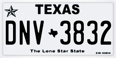 TX license plate DNV3832
