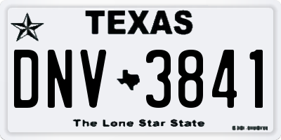 TX license plate DNV3841