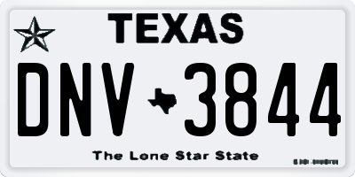 TX license plate DNV3844