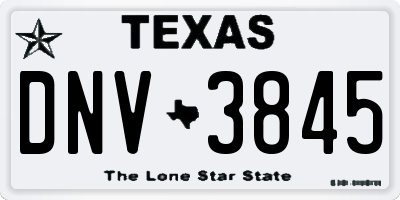 TX license plate DNV3845