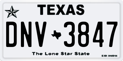 TX license plate DNV3847