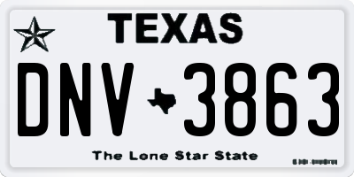 TX license plate DNV3863