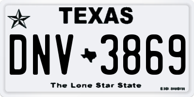 TX license plate DNV3869