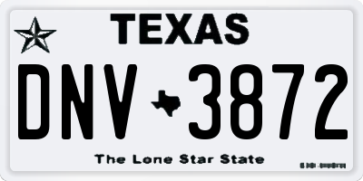 TX license plate DNV3872