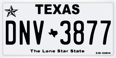TX license plate DNV3877