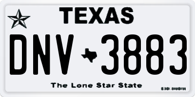 TX license plate DNV3883