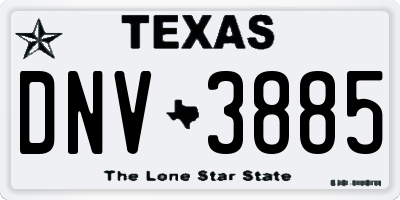TX license plate DNV3885