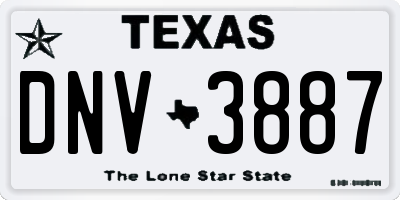 TX license plate DNV3887