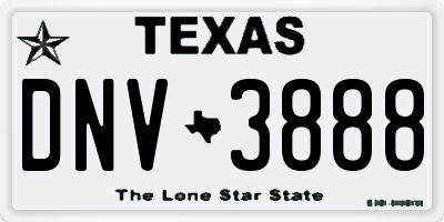 TX license plate DNV3888