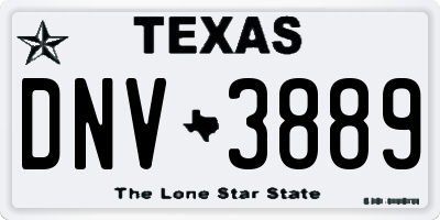 TX license plate DNV3889