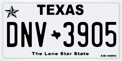 TX license plate DNV3905