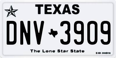 TX license plate DNV3909