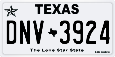 TX license plate DNV3924