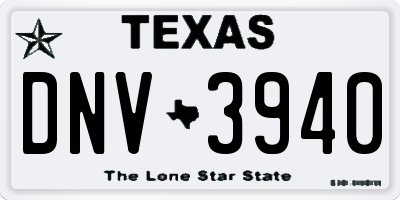 TX license plate DNV3940