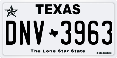 TX license plate DNV3963