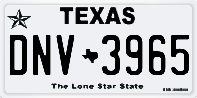 TX license plate DNV3965