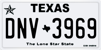 TX license plate DNV3969