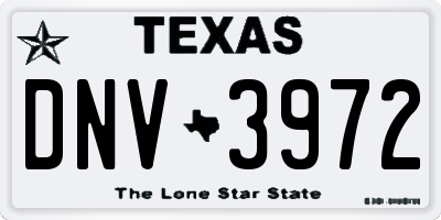 TX license plate DNV3972