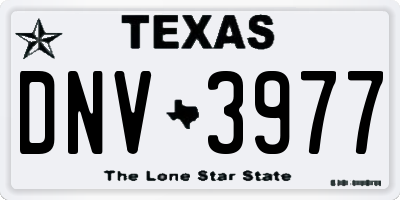 TX license plate DNV3977