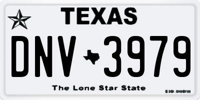 TX license plate DNV3979