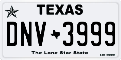 TX license plate DNV3999