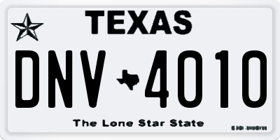 TX license plate DNV4010