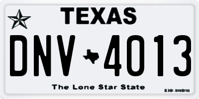TX license plate DNV4013