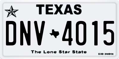 TX license plate DNV4015