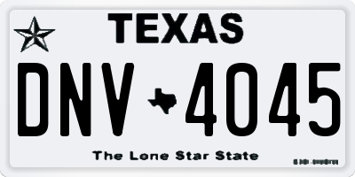 TX license plate DNV4045