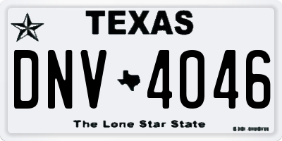 TX license plate DNV4046